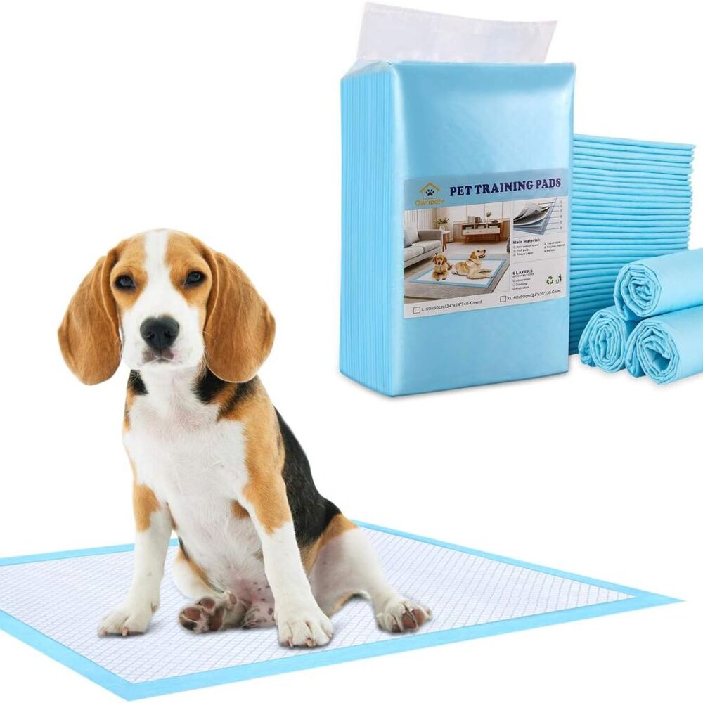 Ownpets Dog Training Pad(L: 24’’ x 24’’), Leak-Proof 6-Layer Pet Potty Training